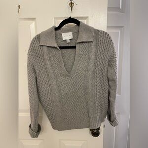 Jason Wu long sleeve argyle gray sweater size S